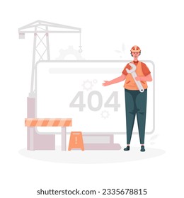 Error 404 site under maintenance illustration for website warning page