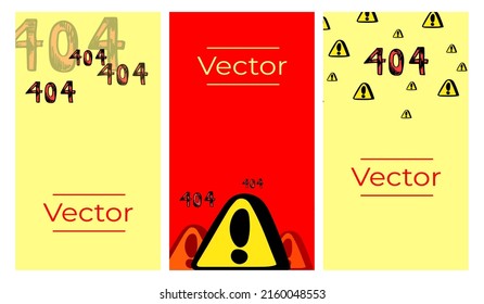 Error 404 sketch vector set of illustrations. Tech problem website crash hand drawn vertical background. Computer bugs media banner