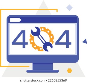 error 404 technical work vector drawing