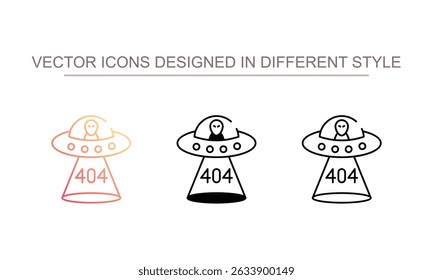 Error 404 Ufo icon design with white background stock illustration