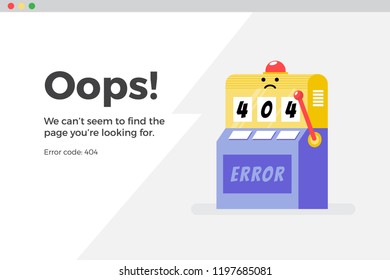 Error 404 unavailable web page. File not found. Business concept vector illustration