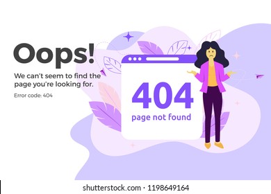 Error 404 unavailable web page. File not found. Business concept vector illustration