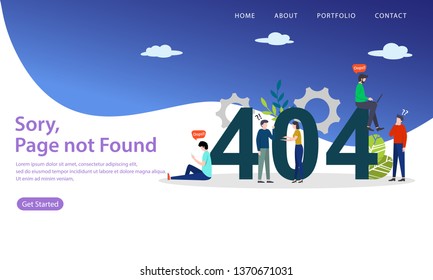 error 404 vector illustration concept, can use for, landing page, template, ui, web, mobile app, poster, banner, flyer