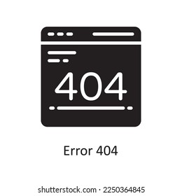 Error 404 Vector Solid Icon Design illustration. Product Management Symbol on White background EPS 10 File