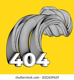 Error 404. Web page template, page not found. Page 404 broken into pieces. Vector illustration on a black background.