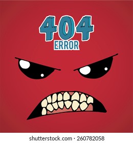 Error 404,furius  face over  red color background