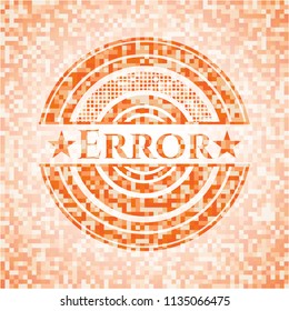 Error abstract orange mosaic emblem with background