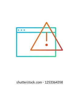 Error, alert window vector icon outline style