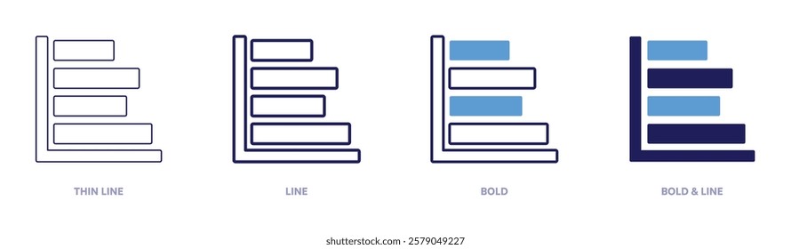 Error analysis icon in 4 different styles. Thin Line, Line, Bold, and Bold Line. Duotone style. Editable stroke.