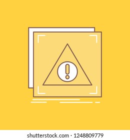 Error, Application, Denied, server, alert Flat Line Filled Icon. Beautiful Logo button over yellow background for UI and UX, website or mobile application