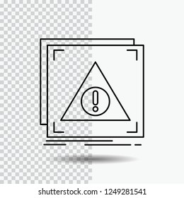 Error, Application, Denied, server, alert Line Icon on Transparent Background. Black Icon Vector Illustration