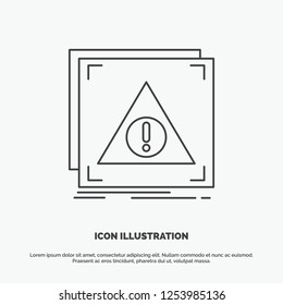 Error, Application, Denied, server, alert Icon. Line vector gray symbol for UI and UX, website or mobile application