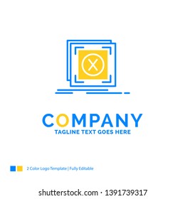 error, application, message, problem, server Blue Yellow Business Logo template. Creative Design Template Place for Tagline.