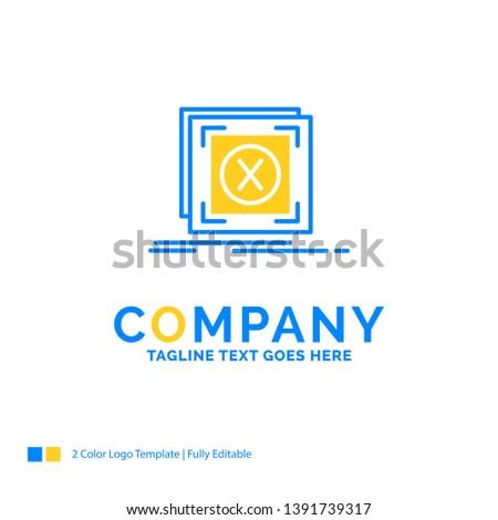 error, application, message, problem, server Blue Yellow Business Logo template. Creative Design Template Place for Tagline.