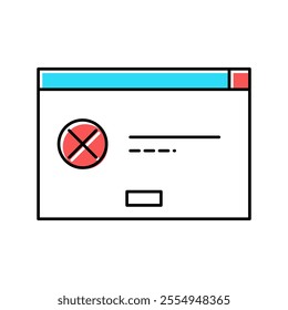 error application window color icon vector. error application window sign. isolated symbol illustration