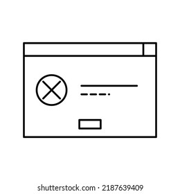 error application window line icon vector. error application window sign. isolated contour symbol black illustration