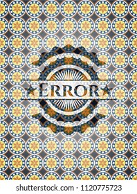 Error arabesque badge. arabic decoration.