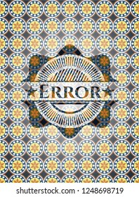 Error arabic badge. Arabesque decoration.
