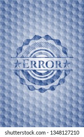 Error blue polygonal badge.