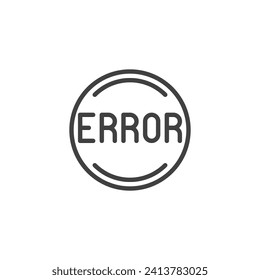 Error Button line icon. linear style sign for mobile concept and web design. Round error button outline vector icon. Symbol, logo illustration. Vector graphics