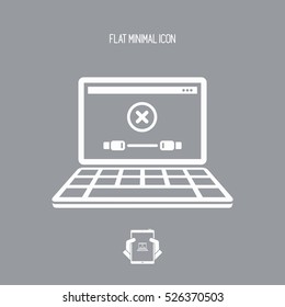Error cable connection on computer - Vector flat minimal icon