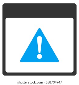 Error Calendar Page vector toolbar icon. Style is bicolor flat icon symbol, blue and gray colors, white background.