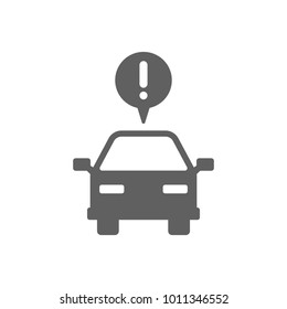 Error car icon in trendy flat style isolated on white background. Symbol for your web site design, logo, app, UI. Vector illustration, EPS