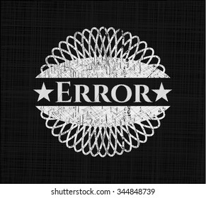 Error chalkboard emblem on black board