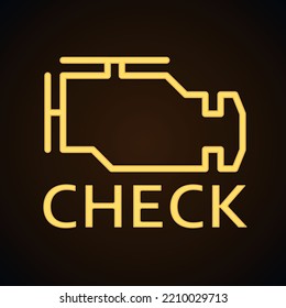 Error check engine on the dashboard of the car