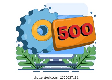Error code concept 500 Internal Server Error. Equipment with Status Code 500. Server error with code 500, Something went wrong on the website hosting server, fix the problem on the website.