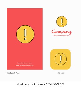 Error Company Logo App Icon and Splash Page Design. Creative Business App Design Elements