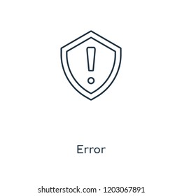 Error concept line icon. Linear Error concept outline symbol design. This simple element illustration can be used for web and mobile UI/UX.