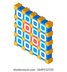 correção de erro do vetor de ícone isométrico do computador quântico. sinal de correção de erro do computador quântico. ilustração de símbolo isolado