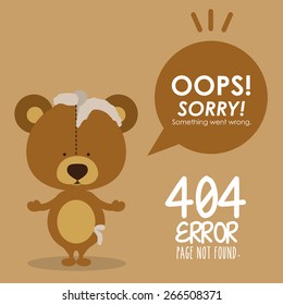 Error design over brown background, vector illustration