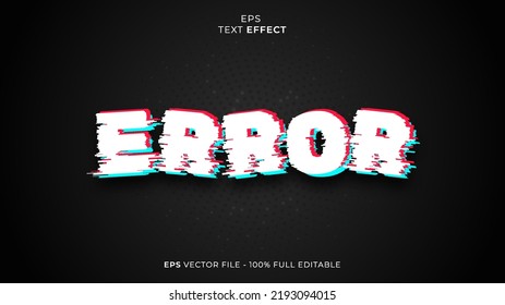 Error editable text effect font