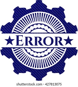 Error emblem with jean texture