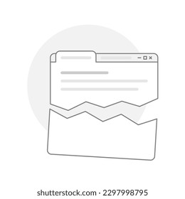 error, failed to load website page concept illustration flat design vector eps10. modern graphic element for landing page, empty state ui, infographic, icon