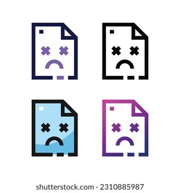 Error file icon design in four variation color