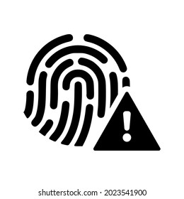 Icono de huella dactilar de error.crimen,privacidad (ilustración vectorial)