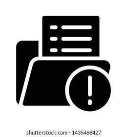 error folder glyph flat vector icon