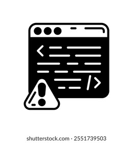 Error Glyph Icon, Vector illustration