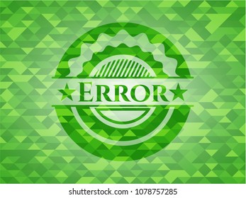  Error green emblem with triangle mosaic background