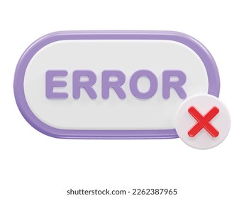Error icon 3d rendering vector illustration