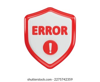 Error icon 3d rendering vector illustration