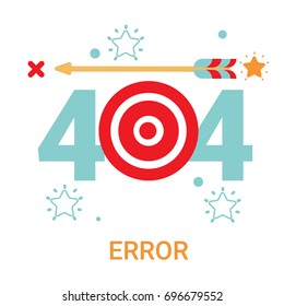Error Icon 404 Not Found Broken Message Banner Flat Vector Illustration