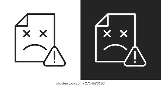 Fehlersymbol im Stil einer schwarzen und weißen Linie