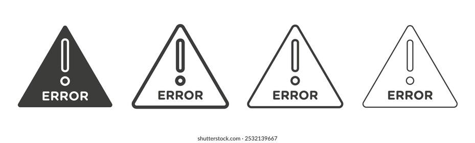 Error icon in fill and three stroke sizes