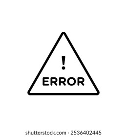 Icono de error Ilustración de arte plano en el contorno