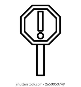 error icon flat thin outline art logo
