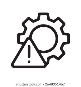 Icono de error con el Vector de contorno de configuración de engranajes 